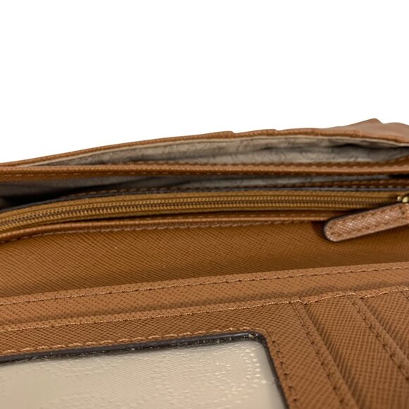 Michael Kors Off White Signature Coated Canvas Bifold Flap Continental Wallet - Picture 10 of 10